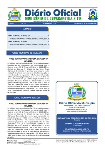 Diário Oficial - Edição 221