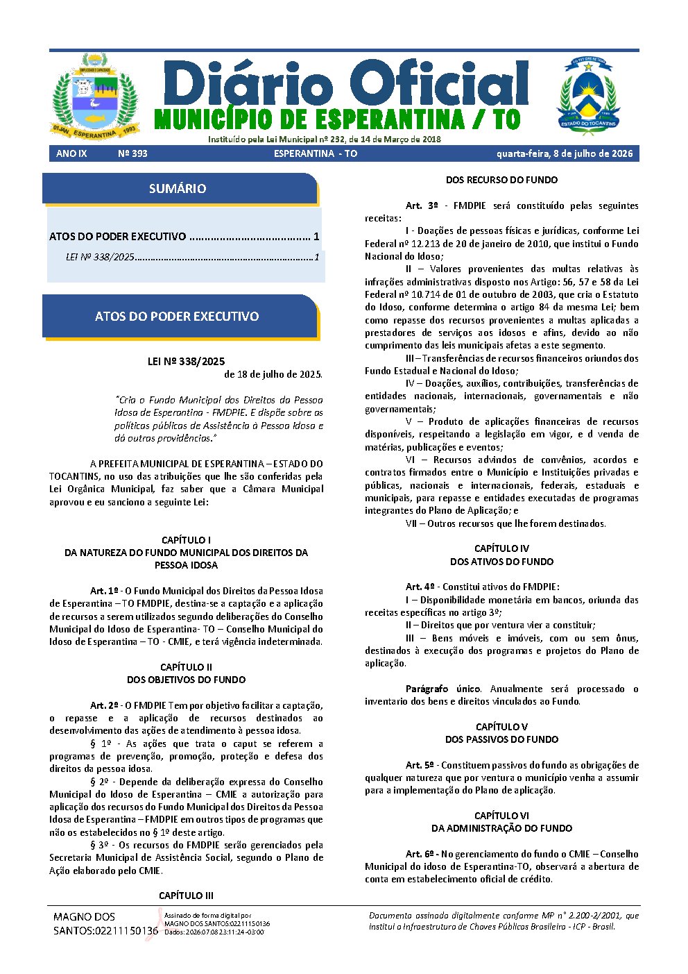 Diário Oficial N° 393