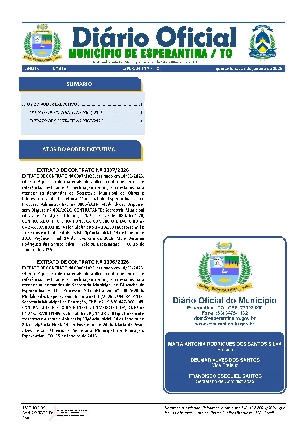 Diário Oficial - Edição 315