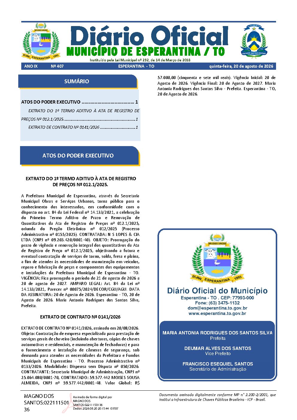Diário Oficial N° 407