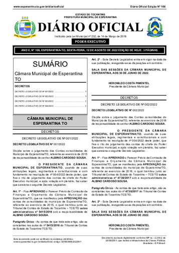 Diário Oficial - Edição 108
