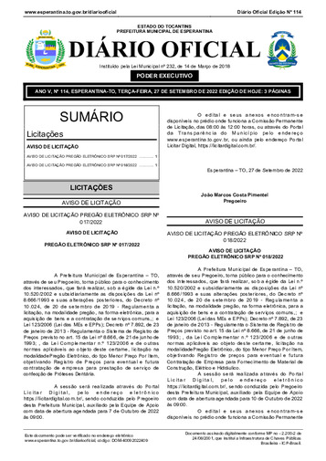 Diário Oficial - Edição 114