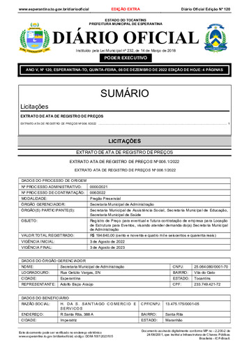 Diário Oficial - Edição 120