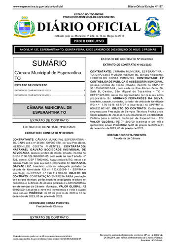 Diário Oficial - Edição 127