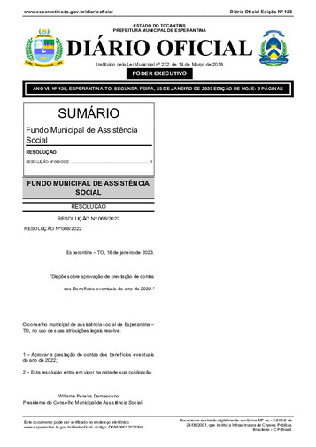 Diário Oficial - Edição 128