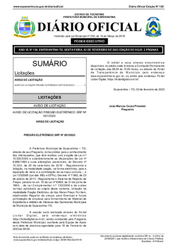 Diário Oficial - Edição 130
