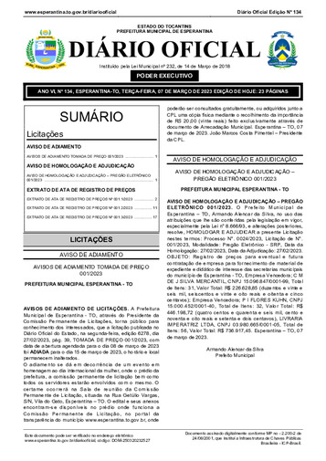 Diário Oficial - Edição 134