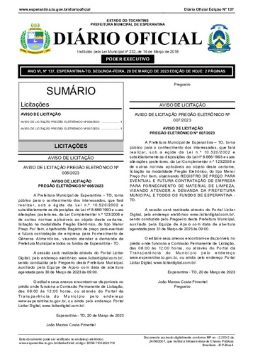 Diário Oficial - Edição 137