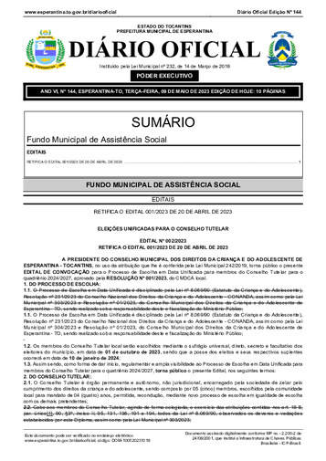 Diário Oficial - Edição 144
