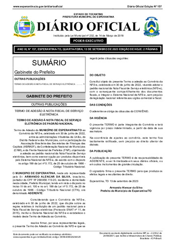 Diário Oficial - Edição 157