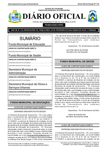 Diário Oficial - Edição 170