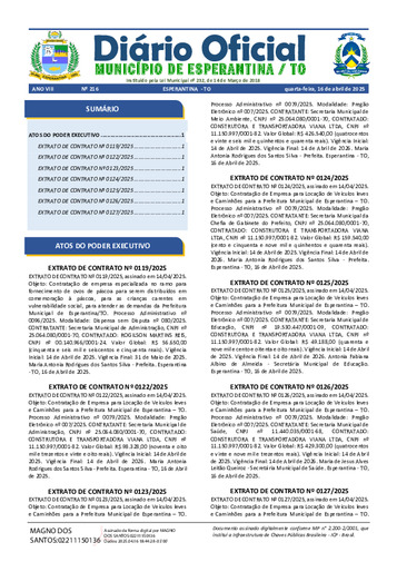 Diário Oficial - Edição 216