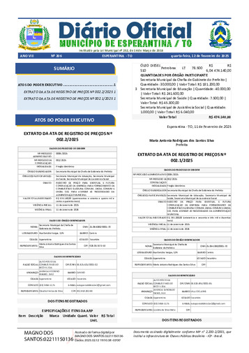 Diário Oficial - Edição 206