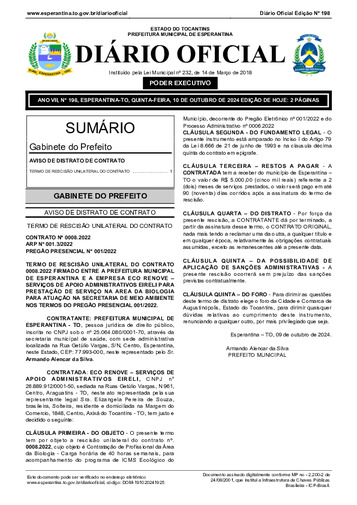 Diário Oficial - Edição 198