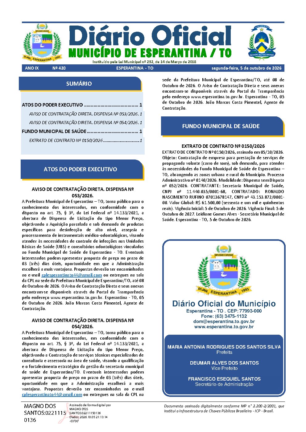 Diário Oficial N° 420