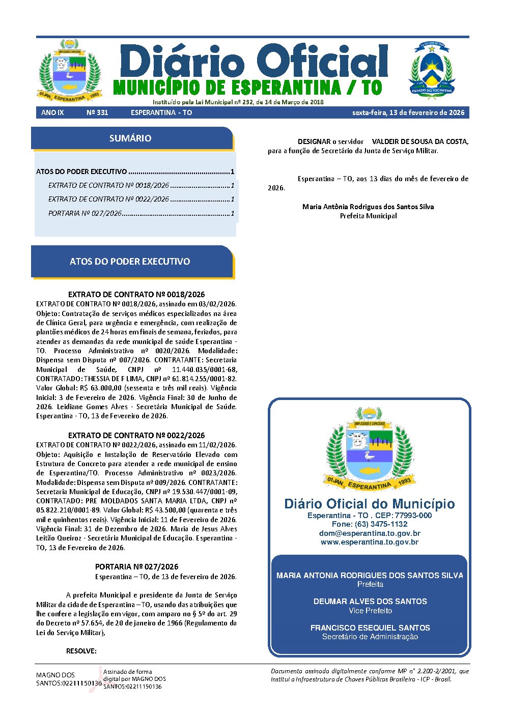 Diário Oficial - Edição 331