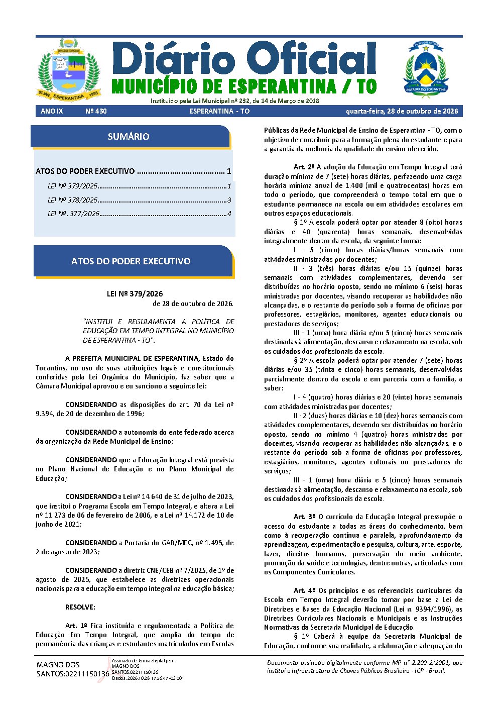 Diário Oficial N° 428