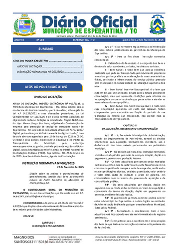 Diário Oficial - Edição 208
