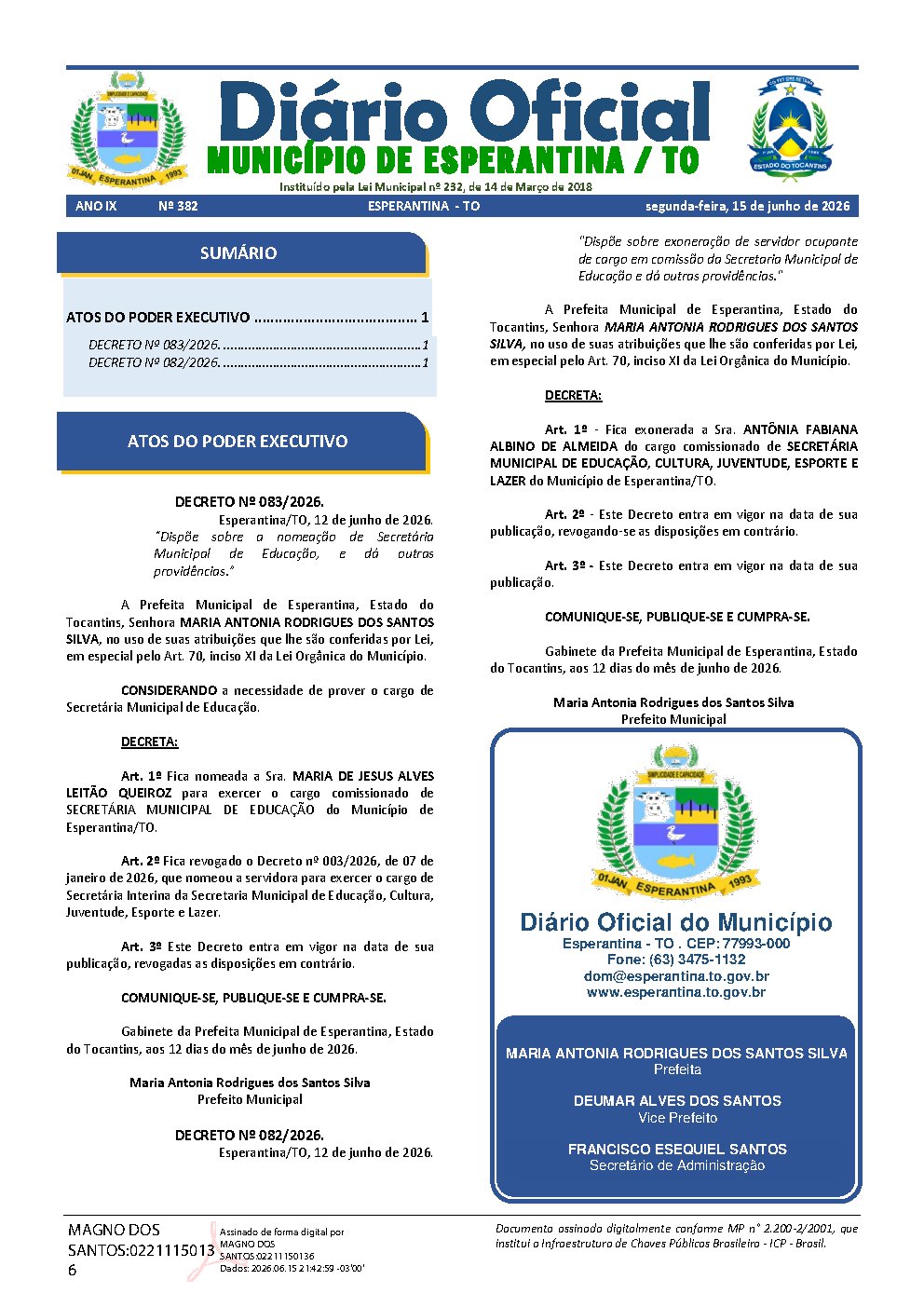 Diário Oficial N° 382