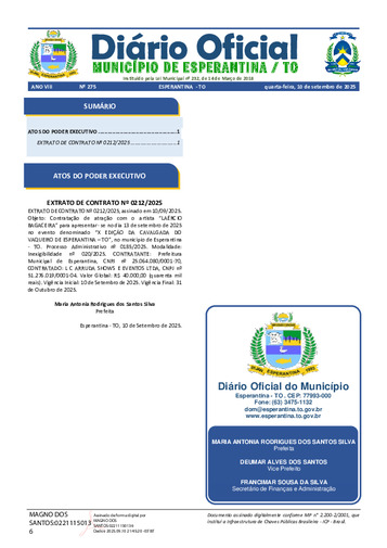 Diário Oficial - Edição 275