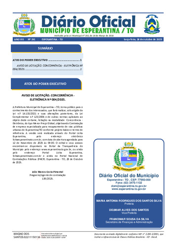 Diário Oficial - Edição 291