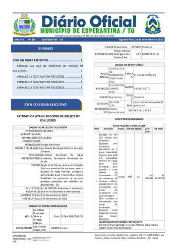 Diário Oficial - Edição 295