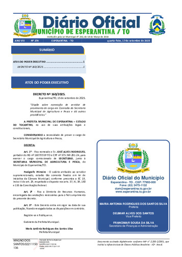 Diário Oficial - Edição 278