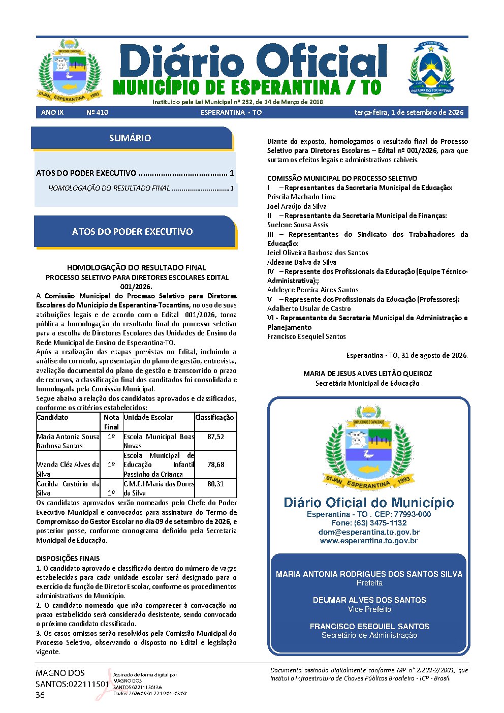 Diário Oficial N° 410