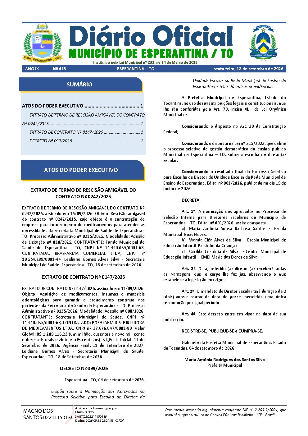 Diário Oficial N° 415