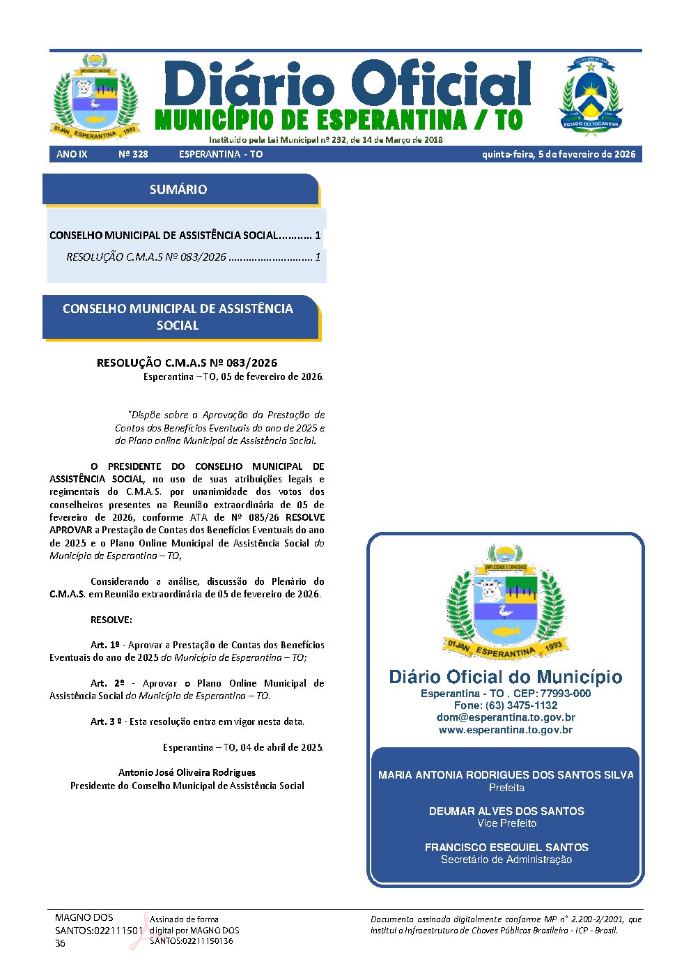 Diário Oficial - Edição 328