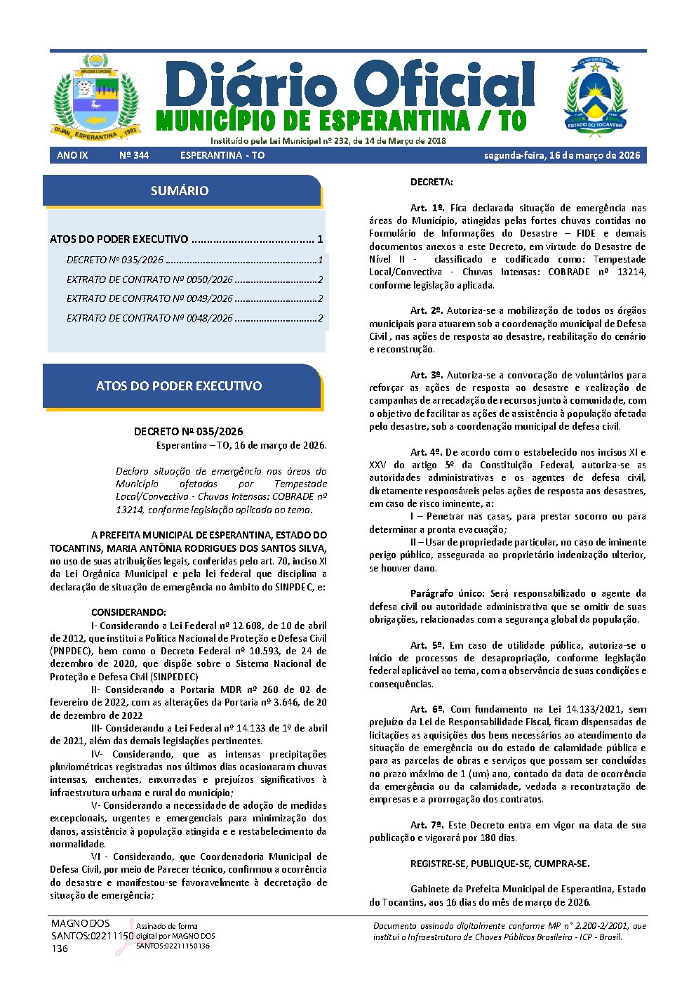 Diário Oficial N° 344