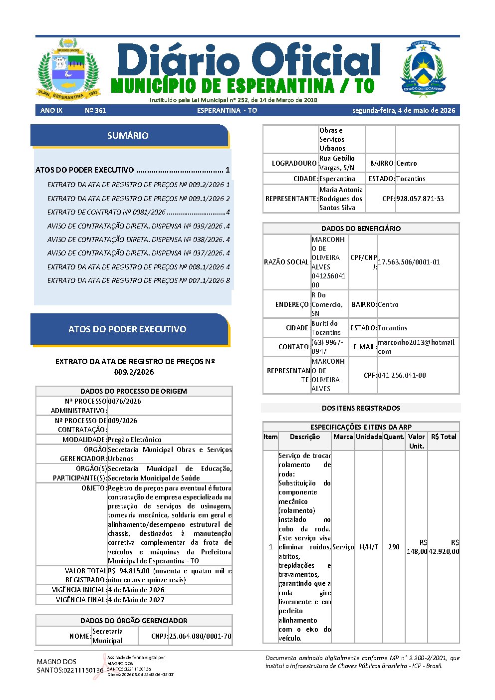 Diário Oficial - Edição 361