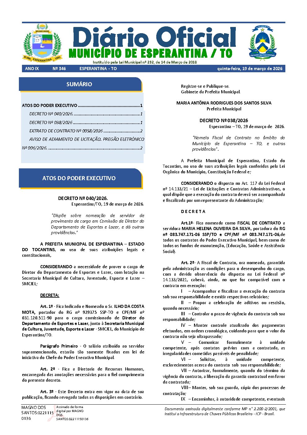 Diário Oficial N° 346