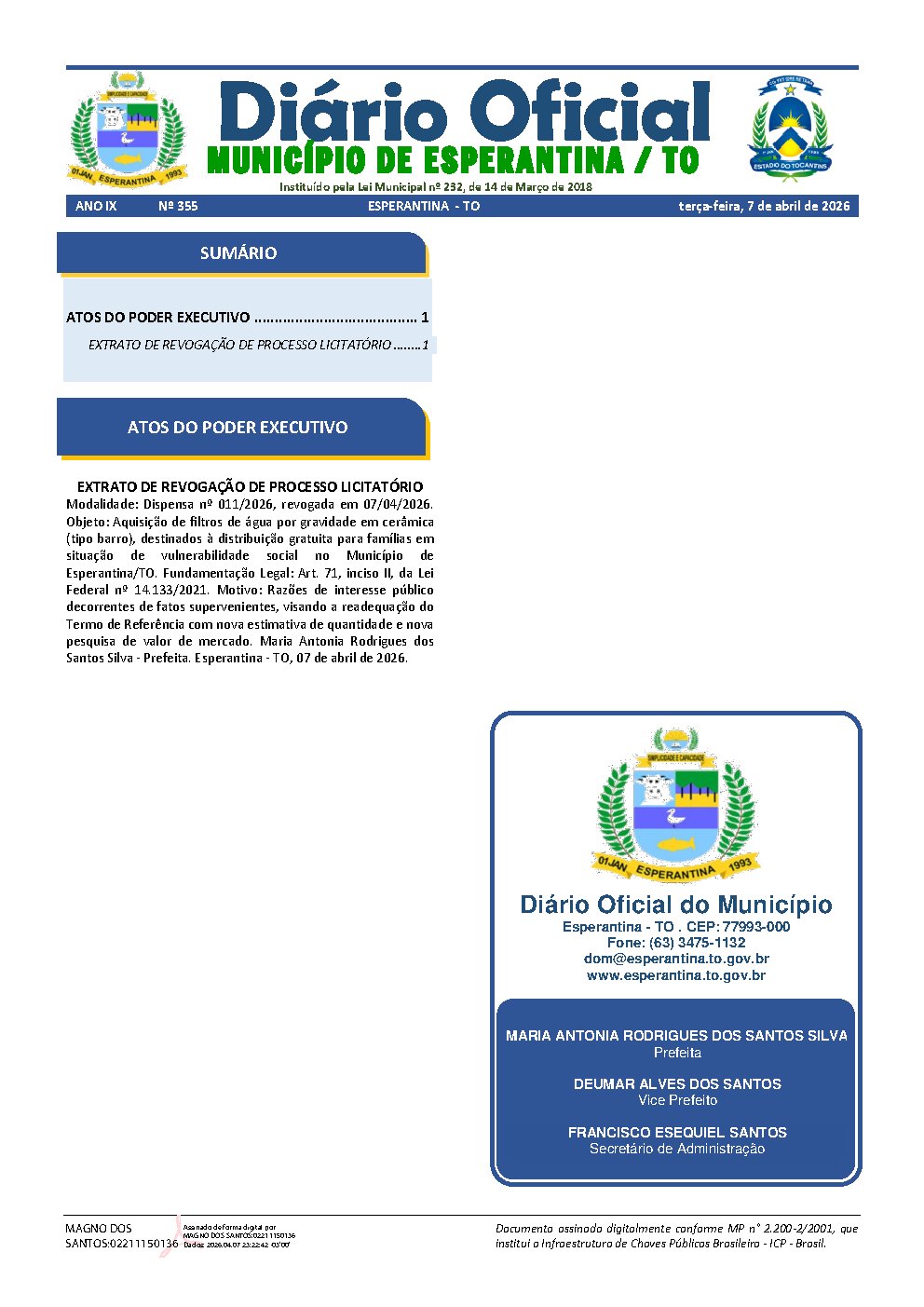 Diário Oficial - Edição 355