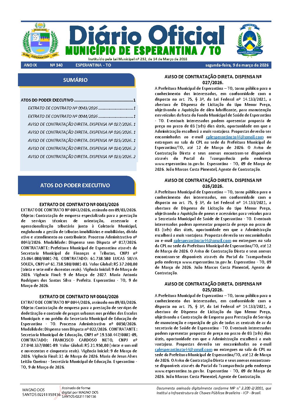 Diário Oficial N° 340