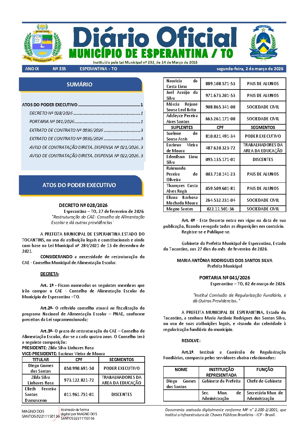 Diário Oficial - Edição 335