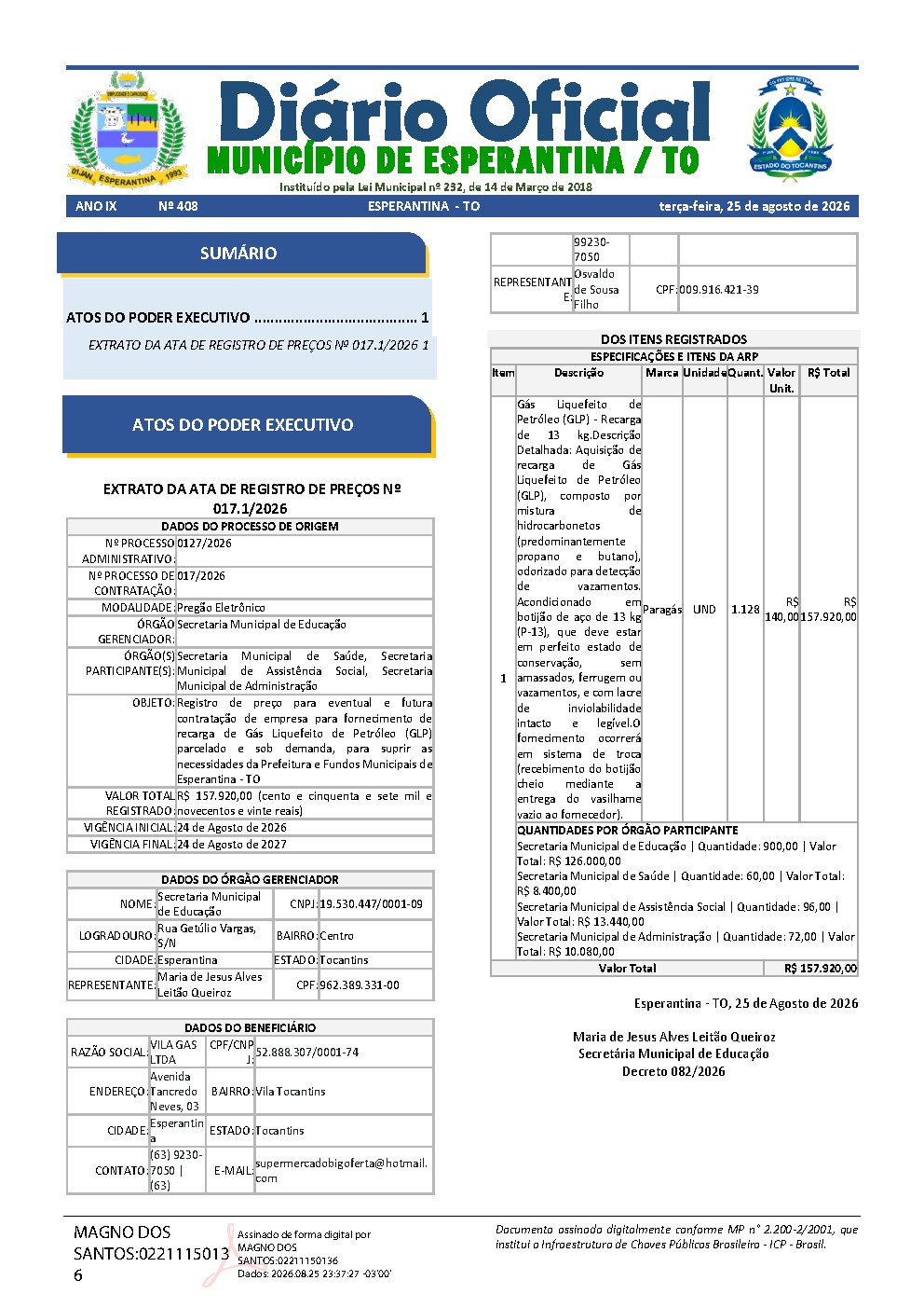 Diário Oficial N° 408