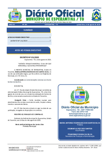 Diário Oficial - Edição 265