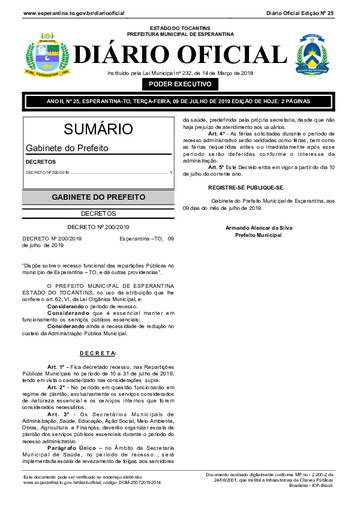 Diário Oficial - Edição 25