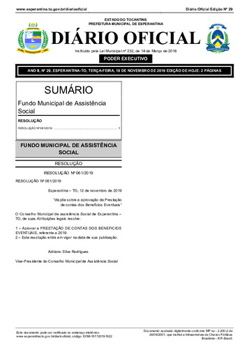 Diário Oficial - Edição 29