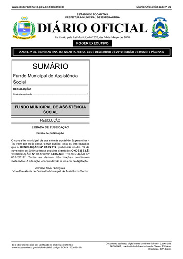 Diário Oficial - Edição 30