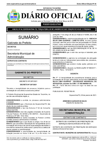 Diário Oficial - Edição 44