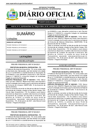 Diário Oficial - Edição 47
