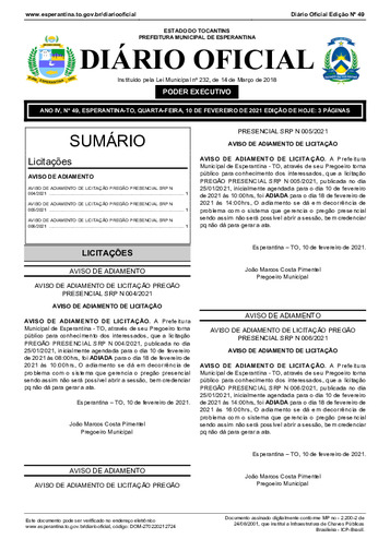 Diário Oficial - Edição 49