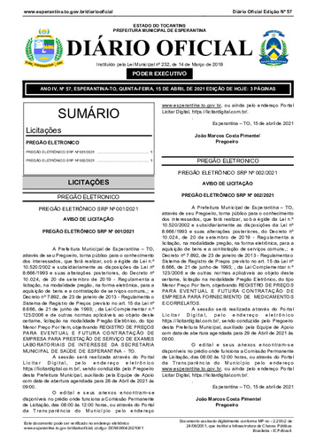 Diário Oficial - Edição 57