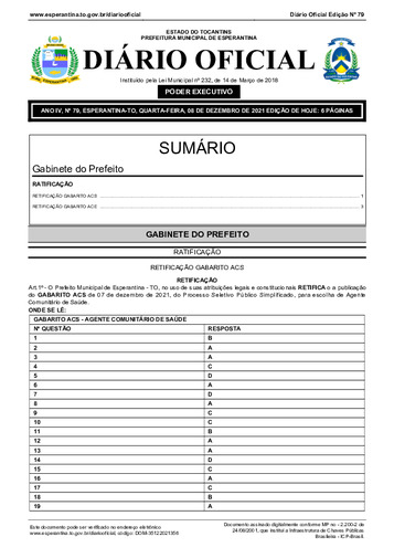 Diário Oficial - Edição 79