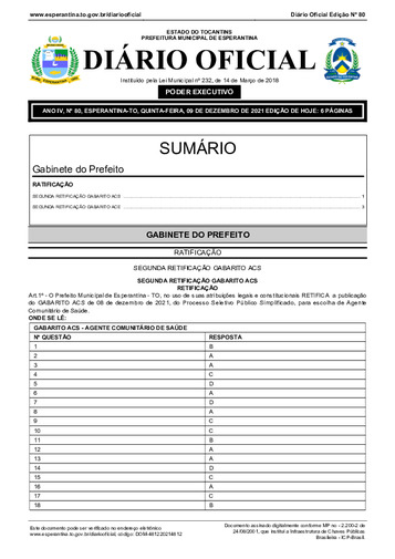 Diário Oficial - Edição 80