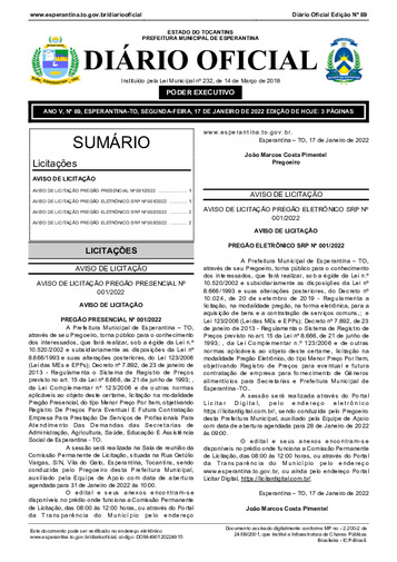 Diário Oficial - Edição 89