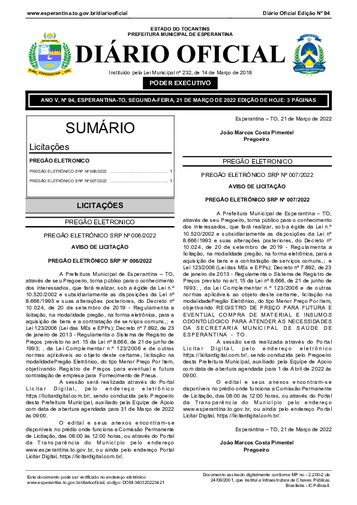 Diário Oficial - Edição 94