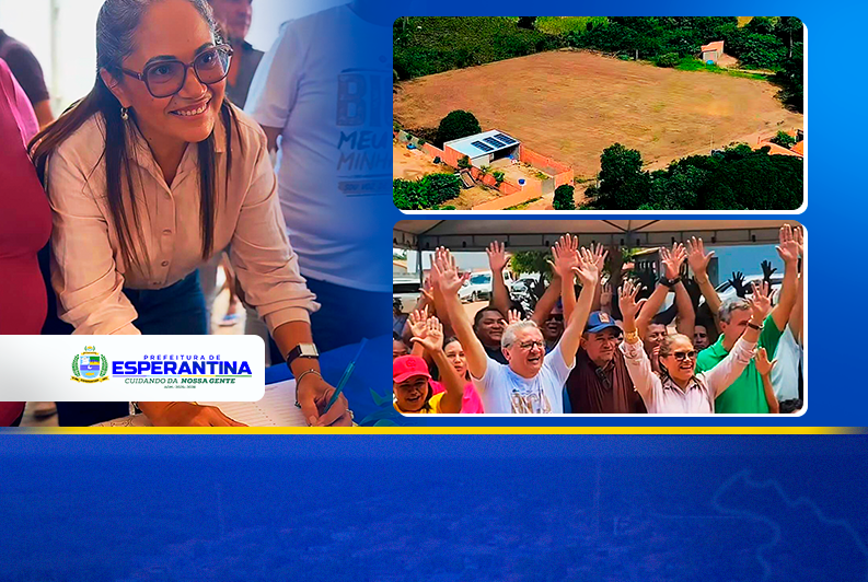 Prefeitra municipal firma ordens de serviço para quadra escolar e unidades habitacionais